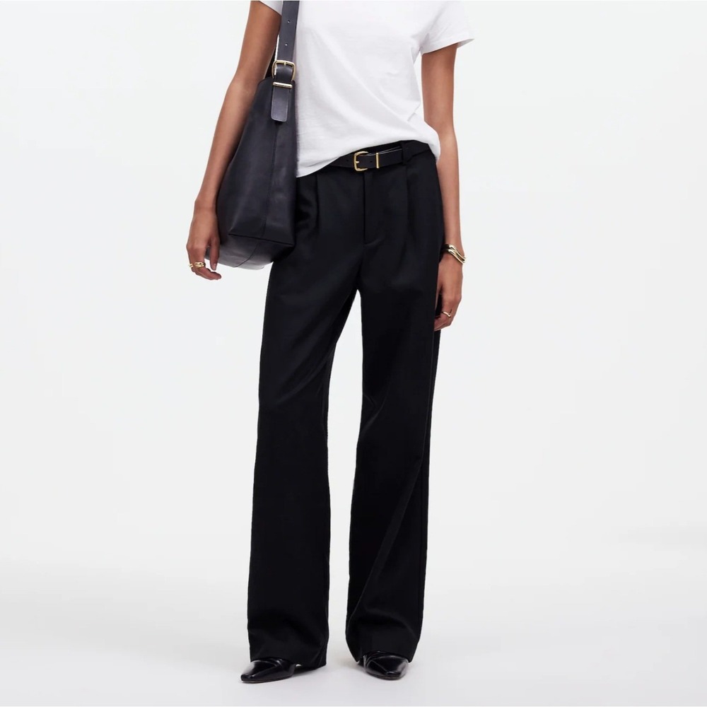 NWT Madewell Slouchy Straight Pant Size 10 Black